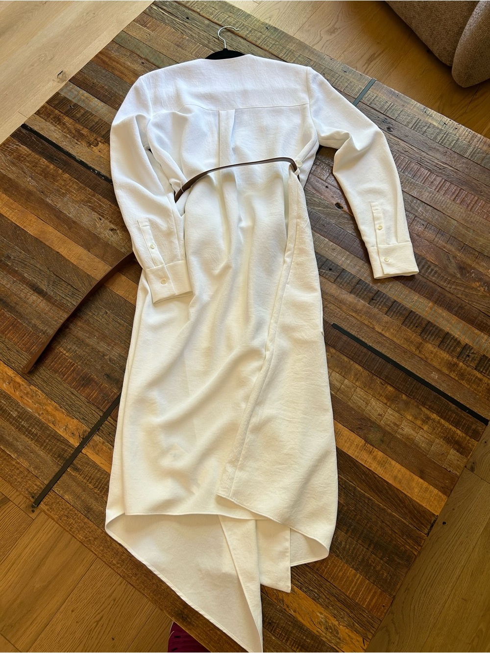 TIBI Drape Twill Wrap Dress in White - Picture 8 of 16